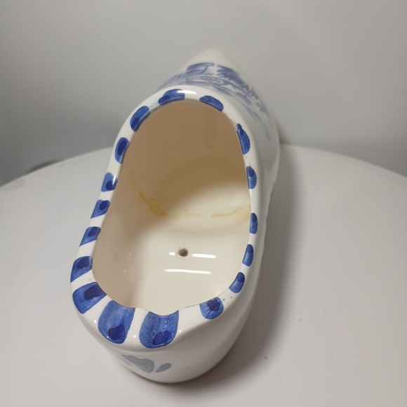 Vintage Delft Blue Holland Dutch Hand Painted Windmill Ceramic Shoe - Picture 5 of 12